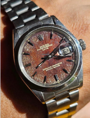 Montre Oyster Perpetual Date tropical brown dial
