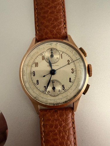 Montre Breitling chronographe en or rose 18k