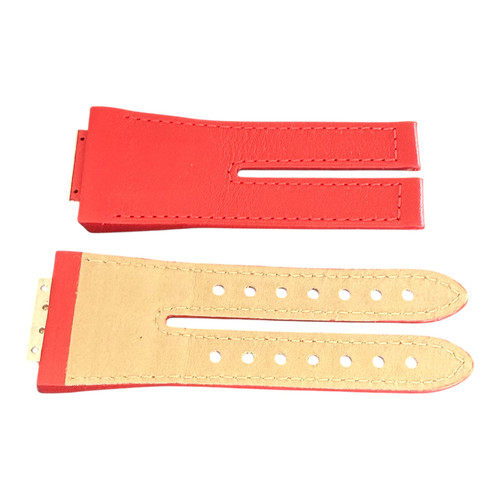 Jorg Hysek watch strap leather red 35mm NOS