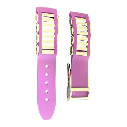 Cinturino Jorg Hysek Kilada viola 24/21mm con chiusura deployante NOS